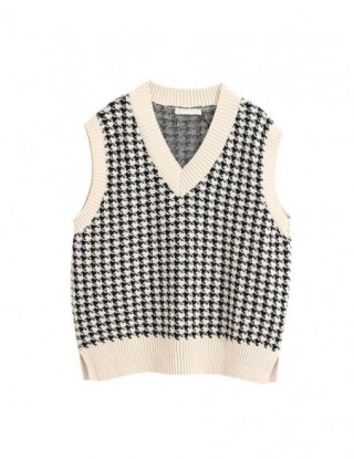 Sllsky Plaid sweter z...